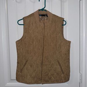 Ladies Tan Vest w/Quilted Stitching NWOT